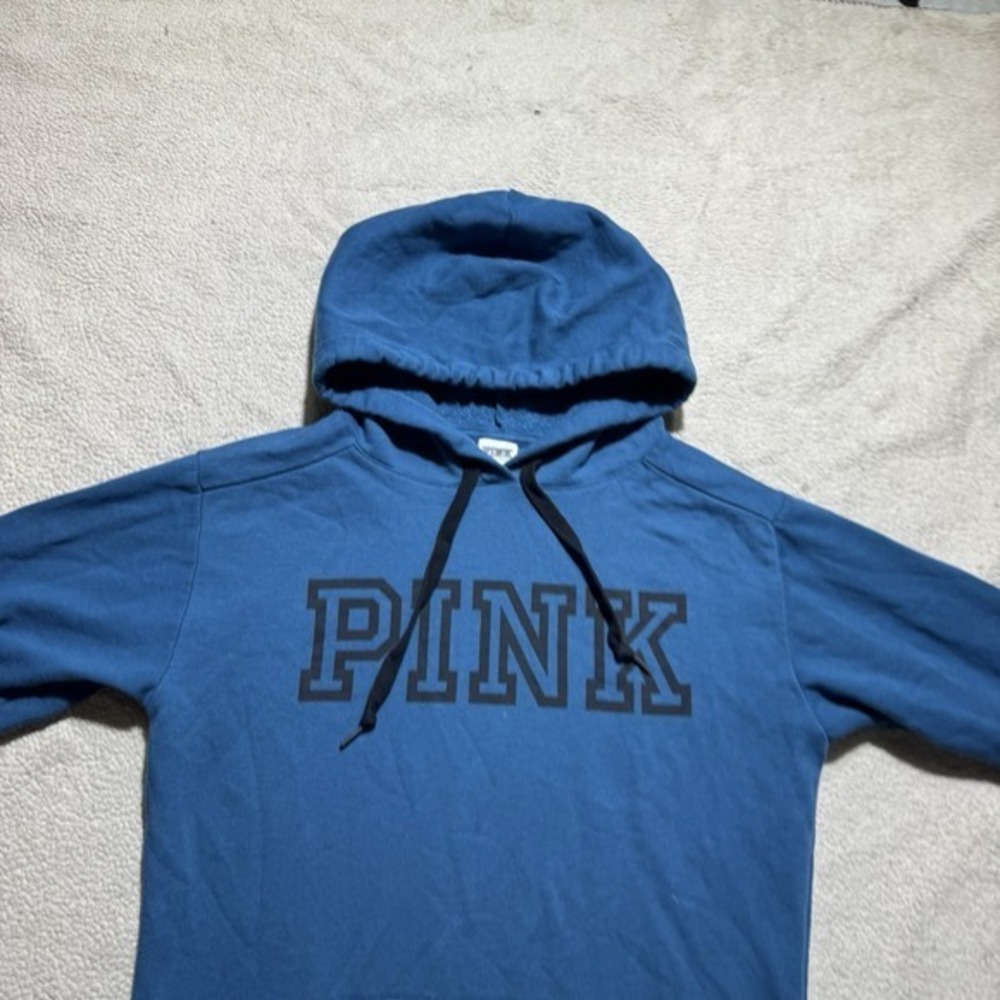 Pink Victoria Secret Hoodie Sweatpants Set Womens XS Blue Fleece Casual Comfort - Picture 3 of 16